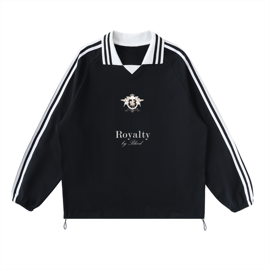 Black luxury Christian sweatshirt featuring the “Bloodline” design, stylish faith-based streetwear hoodie for men and women, premium Christian fashion for everyday wear.