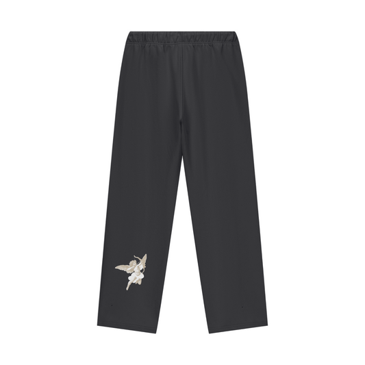 Heavyweight 460 GSM black fleece pants, premium Christian streetwear trousers designed for comfort and durability, high-quality Christian apparel for men and women.